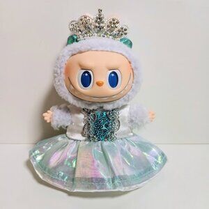 Disney Princess Frozen Elsa Dress with Crown Labubu Outfit